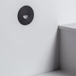 Balise led ext�rieure 2w encastrable au mur ronde guell noire blanc neutre 4000k