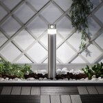 Balise solaire led ext�rieure 1. 5w en saillie sur pied 50cm avec d�tecteur de mouvement inti inox blanc ...
