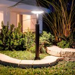 Balise sur pied ext�rieure led 16w aluminium lhasa 3000k m blanc blanc chaud