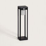 Balise sur pied ext�rieure solaire led 2, 5w 40cm aluminium avec d�tecteur de mouvement devah noir