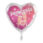 Ballon aluminium c�ur anniversaire princesse 43cm
