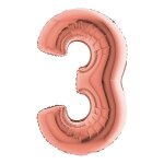 Ballon aluminium chiffre 3 102cm rose gold