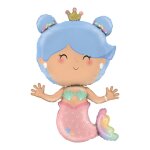 Ballon aluminium figurine sirene princesse 48x79cm