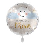 Ballon aluminium rond naissance fille nuage 43cm