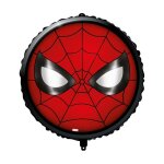 Ballon aluminium rond spiderman masque 45cm rouge