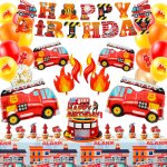 Ballons anniversaire th�me du feu, ensemble de ballons d�coration de f�te d'anniversaire un pompier decoration ...