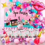 Ballons anniversaire th�me de maquillage d�coration de ballon de f�te de cosm�tiques, d�coration de f�te ...