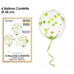 Ballons confettis x6 vert