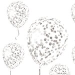 Ballon geant latex a confettis 1m argent