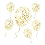 Ballon geant latex a confettis 1m or