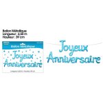 Ballon metal anniversaire 4. 5m bleu