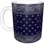 Bandana bleu marine southwestern paisley tasse a cafe pour femme cadeaux amusants tasse en ceramique ...