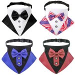 Bandana style britannique pour chien chat, echarpe pour homme, col a noeud papillon, costume de mariage, ...