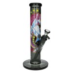 Bang en verre fire - flow x black leaf unicorn pink 30cm