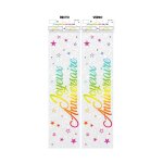 Banniere joyeux anniversaire metallique multicolore multicolore