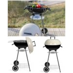 Barbecue à charbon beige Ø 41 cm grille de cuisson chromée type weber Barbecue à charbon beige Ø 41 cm grille de cuisson chromée type weber