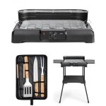 Barbecue electrique 2200w sur pieds ou de table noir et rouge acier et chrome 2200w + accessoires de ... Barbecue electrique 2200w sur pieds ou de table noir et rouge acier et chrome 2200w + accessoires de ...