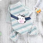 Barboteuse rayée en coton pour petits chiens, combinaison pour animaux de compagnie, chemise pour animaux ... Barboteuse rayée en coton pour petits chiens, combinaison pour animaux de compagnie, chemise pour animaux ...