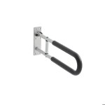 Barre d'appui wc 605 mm - duoku - barre de maintien pliable en u - rampe de s�curit� avec poign�e antid�rapant ...