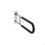 Barre d'appui wc 765 mm - duoku - rampe de maintien pliable en u avec porte - papier - poign�e antid�rapante ...