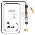 Barre chauffante electrique pour aquarium, chauffage automatique a temprature constante, verre borosilicate ...
