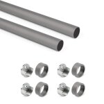 Barre pour penderie emuca lot de 2 �28 mm 750 mm titane