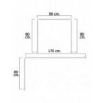 Barre pour rideau de douche universelle aluminium blanc 80 x 170 cm.
