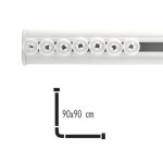 Barre tringle pour rideau de douche d'angle a fixer en alu surprise 90x90cm blanc - glisseurs inclus
