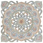 Bas relief en bois motif fleur