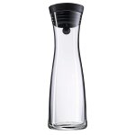 De base de l'eau de la carafe 1l avec bouchon, 29 cm de hauteur, en verre et en acier inoxydable, finition ...