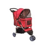 Bc - elec - 5663 - 0015ared poussette pour animaux a 3 roues, coloris rouge