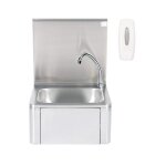 Bc - elec - ass01 lave - mains mural inox avec distributeur de savon, commande au genou, �vier � commande ...
