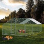 Bc - elec - ra - 362 poulailler d'extrieur 3x6x2m, enclos grillag pour poules, volaille, structure ...