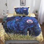 Bear housse de couette d animal imprim�� dessin de lit microfibre, parure de lit housses de couettes ...