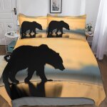 Bear housse de couette fille avec taies d'oreillers parure de lit housses de couettes animal microfibre ...