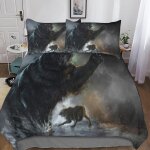 Bear housse de couette fille avec taies d'oreillers parure de lit housses de couettes animal microfibre ...