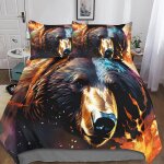 Bear housse de couette avec �� motif animal impression d parure de lit en microfibre housses de couettes ...