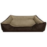 Beddog lupi lit pour chien, panier corbeille, coussin de chien [xxl env. 120x85cm, melange (brun / beige)] ...