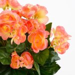 B�gonia plante artificielle rose saumon en pot h37