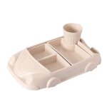 Beige - ensemble de vaisselle de voiture de dessin anim cratif pour bb, assiette en fibre de bambou, ...