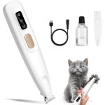 Beihre dog paw clipper, dog clipper with waterproof led light, wireless trimmer for dogs, cats, eyes, ...