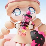 Belle tasse de fille en forme de c�ne, avec ceinture, s�parateur de th�, grande capacit�, paille, plastique, ...