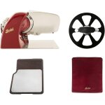 Berkel - home line 200 + planche a d�couper inoxydable, bois + couverture pour trancheuse rouge taille ...