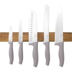 Berlinger haus jeu de couteaux 6 pi�ces avec support magn�tique en bois d'acacia, acier inoxydable, manche ...