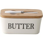 Beurrier en cramique 600 ml avec coupe - beurre, rcipient a beurre en porcelaine avec couvercle en ...