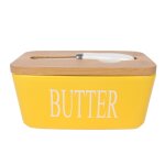 Beurrier avec couvercle en bambou et couteau, grand rcipient a beurre pour comptoir, porte - beurre ...