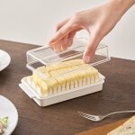 Beurrier avec couvercle, bote de rangement anti - poussire, tranchage, bac a fromage en plastique transparen ...