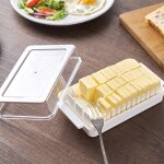 Beurrier avec couvercle, bo�te de rangement anti - poussi�re pour trancher le beurre, fromage transparent, ...