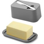 Beurrier avec couvercle pour comptoir et etagère de porte de réfrigérateur avec couteau a epandeur de ... Beurrier avec couvercle pour comptoir et etagère de porte de réfrigérateur avec couteau a epandeur de ...