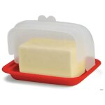 Beurrier avec couvercle grand r�cipient a beurre en plastique blanc pour cuisine et r�frig�rateur sans ...